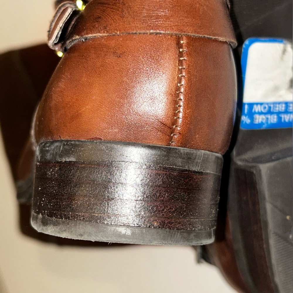 Audrey Brooke Abannya Brown Leather Heeled Riding Boots Zipper Lined Size 7 - Picture 12 of 13